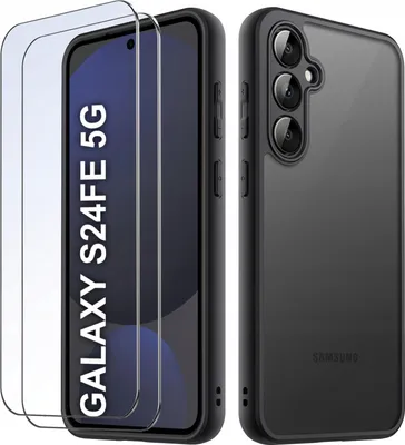 Immagine prodotto di Custodia per Samsung S24 FE OPACA RINFORZATA NERA SET 2x VETRO