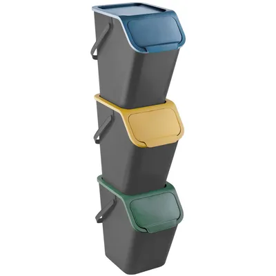 Image de Poubelles de tri, 3 pièces, 25l, BINI