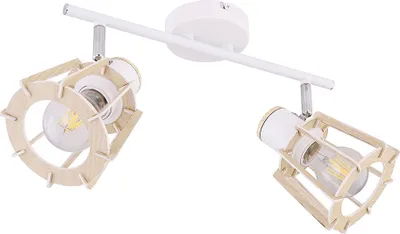 Produktbild von GLOBO 54023-2, Weiß, Holz, Metall, IP20, I, E27, LED