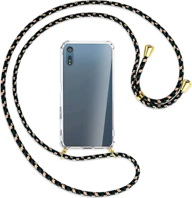 Produktbild von Handykette Backcover-Schutzhülle mit Band (Metall goldfarben) für Sony Xperia XZ, XZs - camouflage