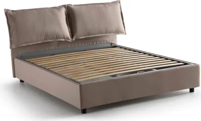 Produktbild von Doppelbett Dabdelli, Containerbett mit Stoffbespannung, 100%  Italy, Frontöffnung, passend für Matratze Cm 160x200, Turteltaube