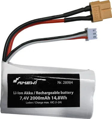 Produktbild von Amewi Li-Ion Akku 2S 7,4V 2000mAh XT60