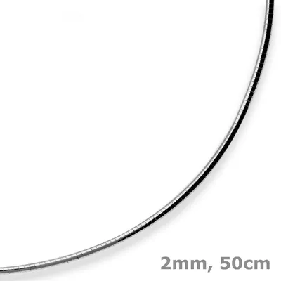 2mm-Halsreif-Tondakette-aus-925-Silber-rhodiniert-50cm