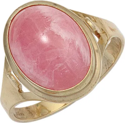 Produktbild von JOBO Damen Ring 585 Gold Gelbgold 1 Rhodochrosit rosa Goldring Größe 60
