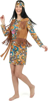Immagine prodotto di Costume da donna Hippie anni '60 con cerchi colorati - S