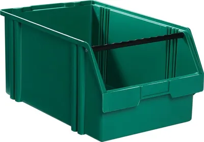Produktbild von LA KA PE Sichtlagerkasten Größe 1A grün Länge 500 / 450 x Breite 300 x Höhe 230mm aus Polystyrol stapelbar - LK1A
