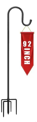 Produktbild von Schäferhaken Schwarz 234 cm Vogelfütterstange mit 5 Krallen Laternenhalter für Garten und Hochzeitsdeko