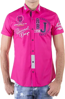 Produktbild von Redbridge Herren Polo Style Kurzarm Hemd RB-2123 Pink S