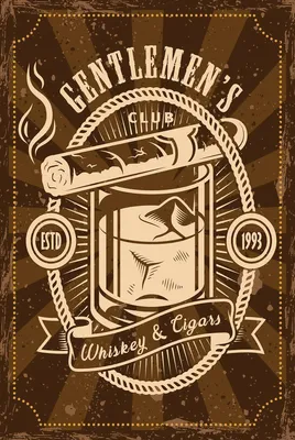 Produktbild von vianmo Holzschild 18x12 cm Gentlemen`s Club Whiskey & Cigars