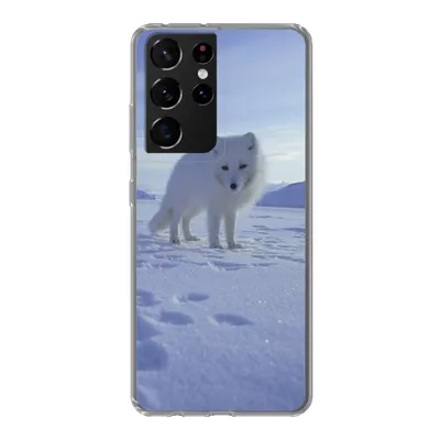 Produktbild von MuchoWow® Handyhülle Schutzhülle Hülle für Samsung Galaxy S21 Ultra Fuchs - Schnee - Berge Silikon Softcase Handy Hülle - Mobiltelefon