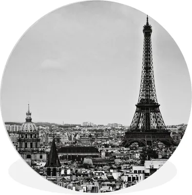 Produktbild von MuchoWow® Rundes Wandbild - Runde Bilder Die Skyline von Paris Ø 60 cm Kreis Wanddekoration Kunststoff - Wandkreis - Wandschmuck - Wand Kreis - Das Schlafzimmer - Die Bilder - Wandmalerei - Kunst für das Haus - das Plastik