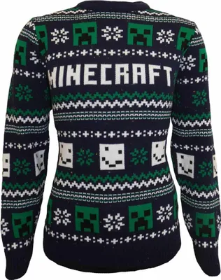 Produktbild von Minecraft Strickpullover Herren Minecraft - Pattern schwarz/grün/weiß XXL