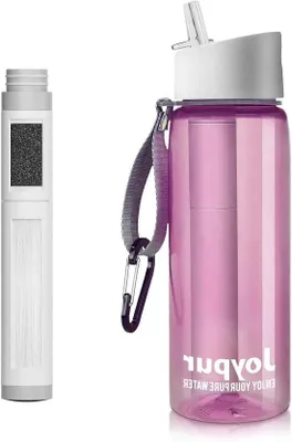 Obrázok produktu pre Fľaša na vodu s objemom 650 ml s 5-vrstvovým filtrom na šport, kempovanie a turistiku