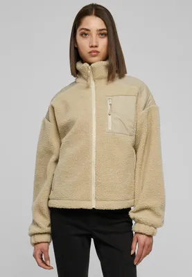 Image de Urban Classics Ladies Sherpa Mix Jacket wetsand - XXL