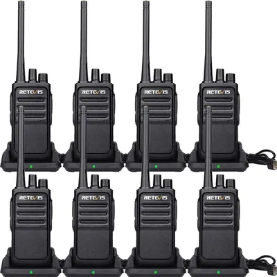 Produktbild von Retevis RT617 Funkgeräte, 16 Kanäle, 1200mAh, Security Walkie Talkie, Nicht Magnetisches Mikrofon, Funkgerät Set für Schule, Baustelle, Supermarkt, Sicherheit(4 Paar, Schwarz)