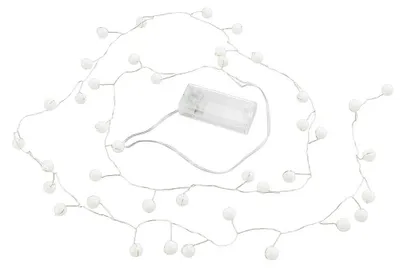 LED-Lichterkette mit 40 warmweißen Perlen, 180 cm, Timer