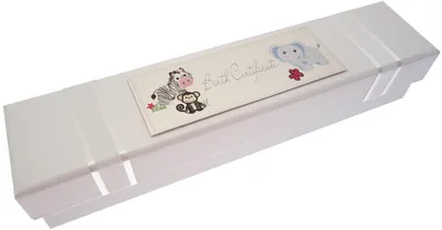 Imagen del producto de Soportes para certificados de nacimiento hechos a mano con tela de algodón blanca, con motivos de animales de la sabana, ideales para decorar habitaciones de bebés