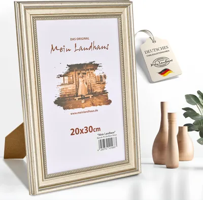 Produktbild von Mein Landhaus Barock Bilderrahmen Silber 13x18 cm mit Echtglas