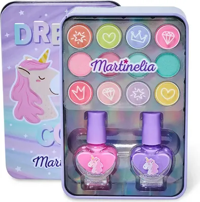 Produktbild von MARTINELIA | Schminkset LITTLE UNICORN - 12 Lidschatten + 2 Nagellacke - Sicher und einfach für Kinder
