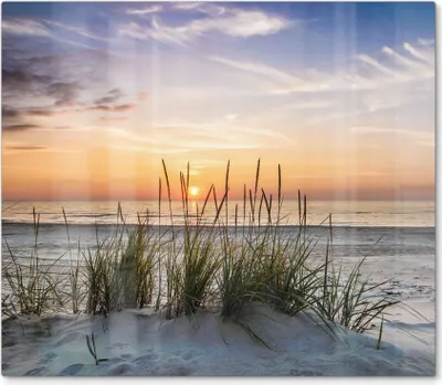 Produktbild von DEQORI Herdabdeckplatte Glas 1-tlg 'Sonnenuntergang am Strand' Herd Abdeckung Küche