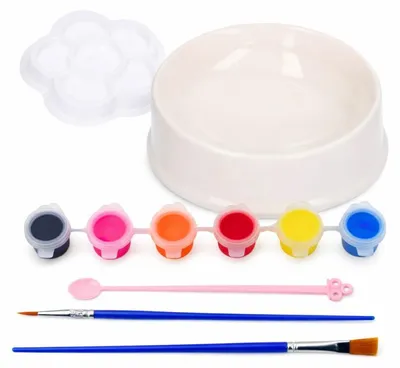 Produktbild von Kreatives Set Hundenapf für Malerfarben, Pinsel, DIY 6-teilig.