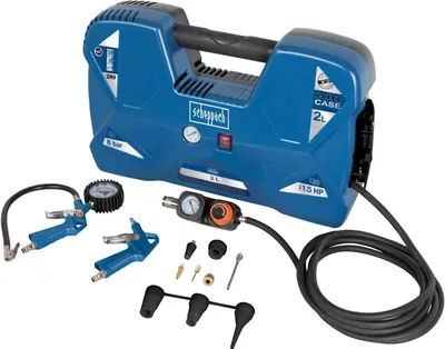 Produktbild von Scheppach Druckluft-Kompressor Air Case | max. 8 bar Druckleistung | Ansaugleistung 180 l/min | 2 Liter Kesselvolumen | inkl. 12-teiliges Zubehörset