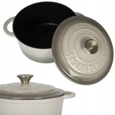 Produktbild von Emalia Rybnik Emailierter Gusseisen-Topf 3,8L Bräter Grau