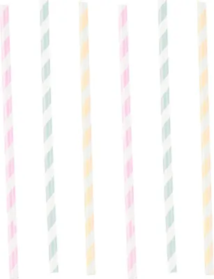 Immagine prodotto di Cannucce di carta Happy Birthday Pastel