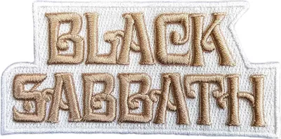 Produktbild von Black Sabbath - Textlogo - Aufnäher zum Aufbügeln - Polyester gewebter Stoff RO11785 (Einheitsgröße) (Weiß)
