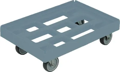 Immagine prodotto di Carrello di trasporto 610 x 410 mm, grigio, con 4 ruote.