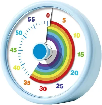 Imagen del producto de Temporizador visual de 60 minutos, silencioso, diseño con motivos de arcoíris, función Pomodoro, ideal para la cocina y la oficina