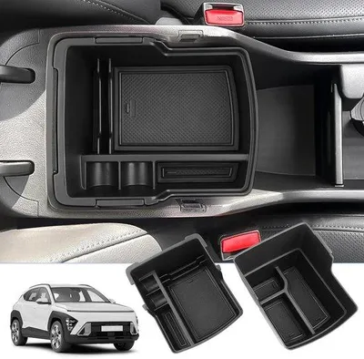 Image de Boîte pour accoudoir de voiture - Organiseur double - 2 pièces