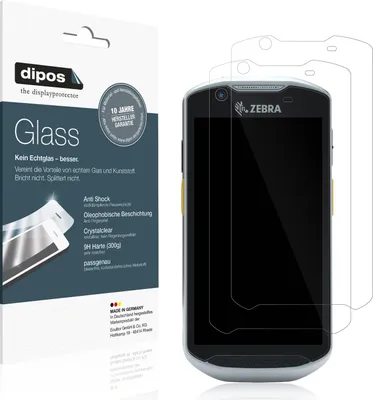 Produktbild von 2x Schutzfolie für Zebra TC52x-HC - Anti-Shock 9H Folie dipos Glass Kunststoffglas