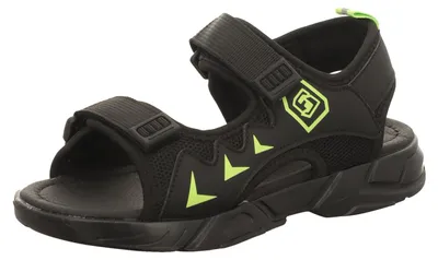 Produktbild von Sneakers Kinder-Jungen-Sandalette Schwarz-Neon-Grün, Farbe:schwarz, EU Größe:38