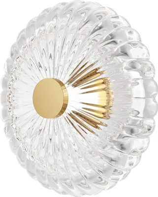 Produktbild von Wandleuchte Metall Glas LED Ø 35 cm rund in Gold warmweiß 3000 K 360 lm Modern Wandlampe