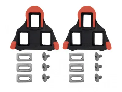 Produktbild von SHIMANO SPD-SL-Pedalplatte "SM-SH10", SB-verpackt, Bindung ohne Bewegungsfreiheit, mit Schrauben, schwarz/rot, für SPD-SL Pedale