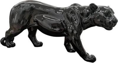 Produktbild von Casa Padrino Luxus Deko Skulptur Panther Schwarz H. 80 x H. 35 cm - Große Deko Figur - XXL Deko Skulptur - XXL Deko Figur - Wohnzimmer Deko - Garten Deko - Luxus Figuren