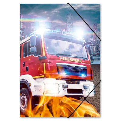 Produktbild von itenga Gummizugmappe Zeichenmappe A3 Motiv Feuerwehr