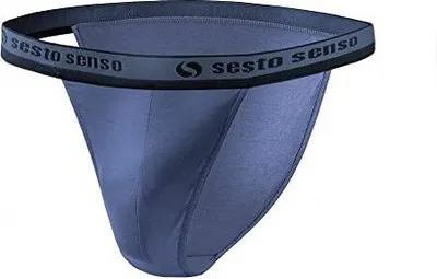 Produktbild von Sesto Senso Herren Slips Puma Tanga - Bequeme Baumwollmischung, Sportlicher Schnitt, Anatomic Fit, Breiter Logo-Bund, Ideal für Aktive, Farbe: Jeans, Hergestellt in Polen XXL