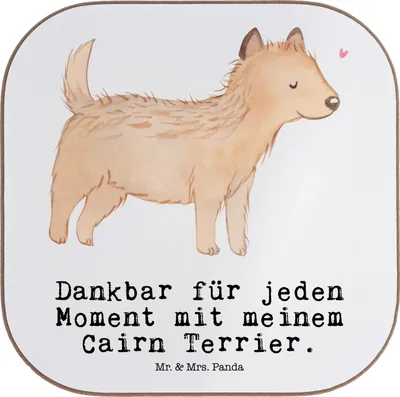 Produktbild von Mr. & Mrs. Panda Tassenuntersetzer Cairn Terrier Moment - Weiß - Geschenk, gläseruntersetzer, Tassen Untersetzer, Tischuntersetzer, für Gläser, Coaster
