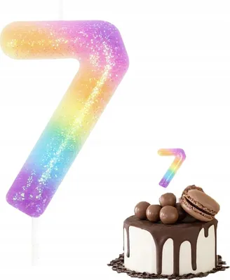 Produktbild von Geburtstagskerze Nummer 7 Farbig Metallisch Für Geburtstagsparty