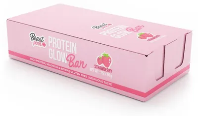 Produktbild von GymBeam - ProteinlowBar - BeastPink, 25 x 40 g, Erdbeere