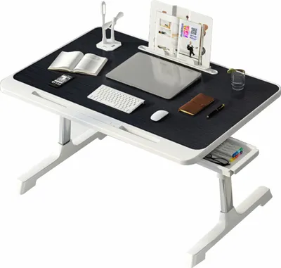 Obrázek produktu pro Stolní multifunkční stojan na notebook, nastavitelný, skládací, 60 cm x 40 cm x 27 cm  40 cm, držák na knihy, držák na tablet, úložná zásuvka,