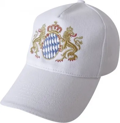 Produktbild von Baseballcap mit Stick - BAYERN Wappen - 68159 weiss
