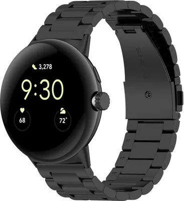 Produktbild von Strap-it Stahlgliederarmband – passend für Google Pixel Watch 1/2 – Metallarmband mit Butterfly-Verschluss für Pixel Watch