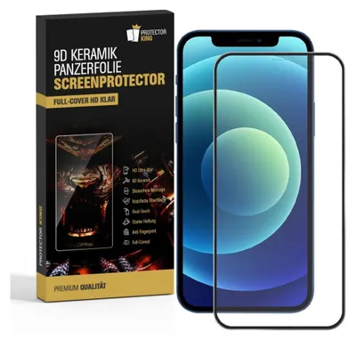 Produktbild von 1x 9D Keramik für iPhone 12 Pro Max FULL-COVER Panzerfolie Displayschutz Panzerschutz Schutzfolie Displayfolie Folie ANTI-SHOK ANTI-BRUCH-ANTI-STOß