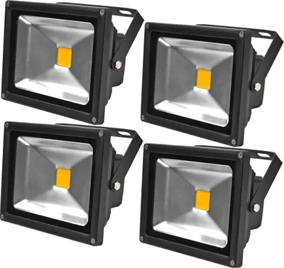 Produktbild von Greenmigo 4x20W LED Fluter Strahler Außenstrahler 230V IP65 Wasserdicht Außen Scheinwerfer Kaltweiß kaltweiss Außenbeleuchtung für Garten,Garage,Sportplatz,Hotel usw.