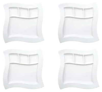 Produktbild von Villeroy & Boch NewWave 4er Set Speiseteller 27 cm weiß Porzellan