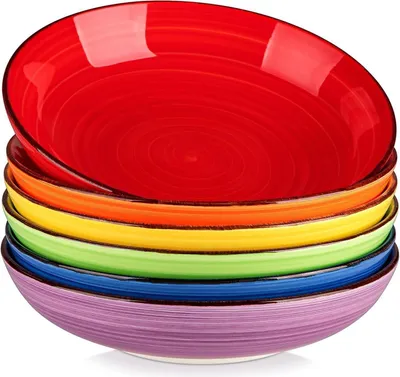 Image de vancasso Bonita Set de 6 bols à soupe 1500ml Assiette à pâtes Bols à ramen 50 OZ Bleu