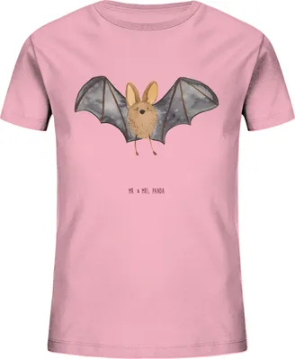 Produktbild von Mr. & Mrs. Panda Kleinkinder T-Shirt Fledermaus Flügel 5-6 Jahre (110/116) - Baumwolle Pink - Geschenk, Kindershirt, Kinder Baumwollshirt, Öko, Lustige Sprüche, Teenager